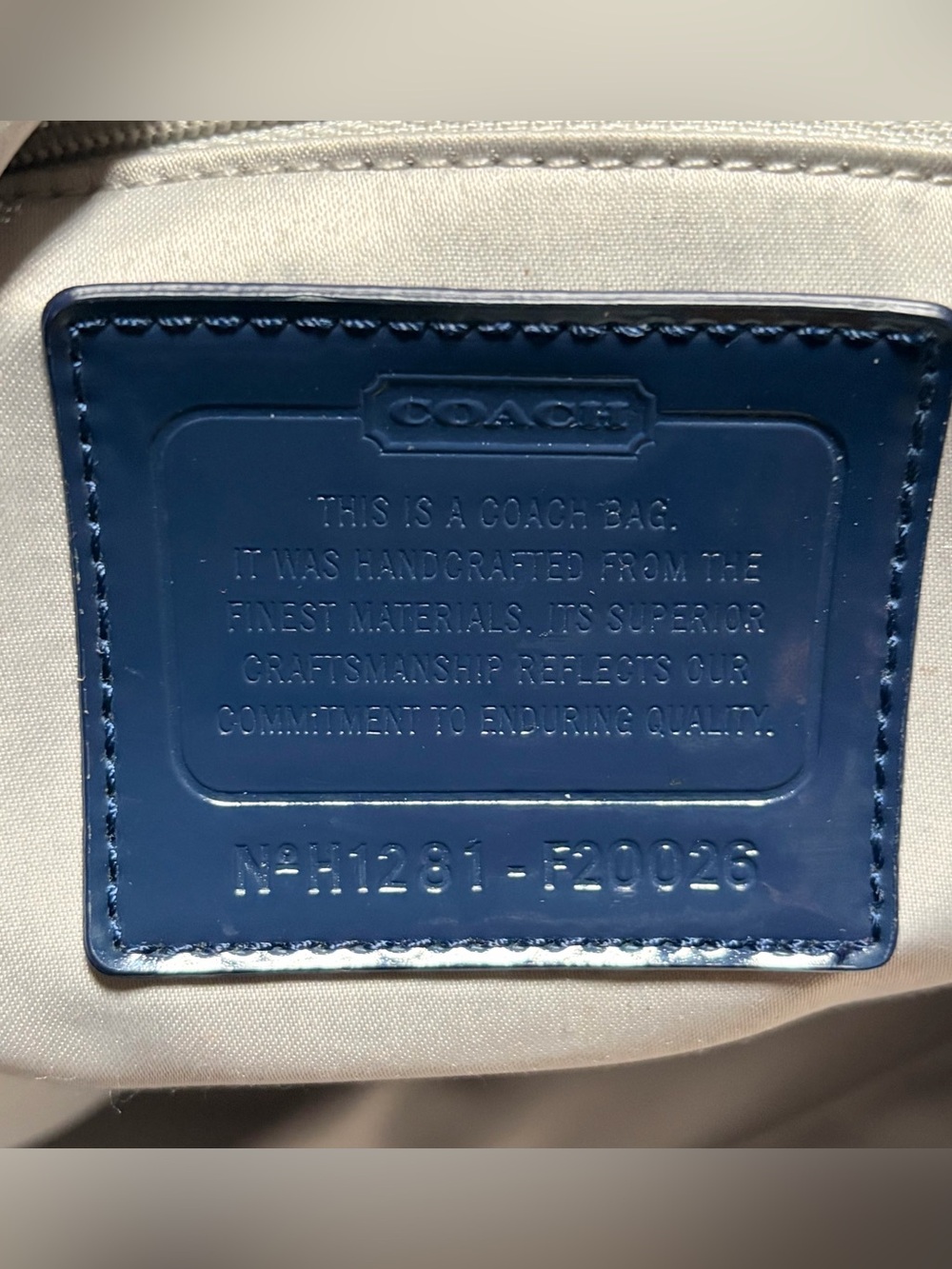 Coach Poppy Daisy Signature Large Navy Tote Bag EUC - Picture 7 of 10